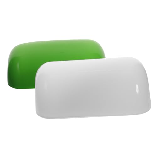 Ipetboom 2 Stück Glas Lampenschirme für Tischlampen Mittelgroß Retro Bankiers Lampenschirm Ersatz Eleganter Grüner und Weißer Lampenschirm Robust Augenschonend Einfache Montage Dekorativ von Ipetboom
