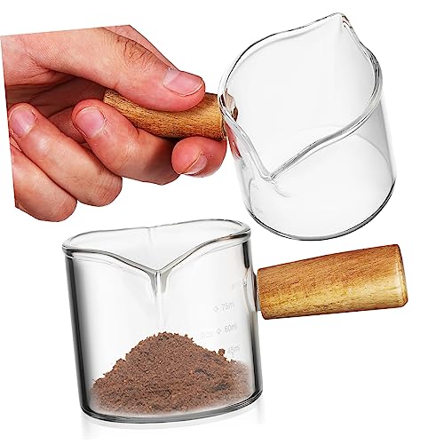 Ipetboom 2 Stück Kaffeetassen Espressokrüge Milchkännchen Espressotassen Espressotasse Milchkännchen Espresso Shots Tasse Espresso Gießtasse Kaffeekrug Messbecher von Ipetboom