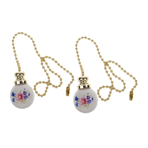 Ipetboom 2 Stück Keramikgriff Zugkette Verlängerung für Deckenventilator Dekorative Perlen zugkette Stabile Einfach zu Installierende Ventilatorverlängerung mit Rutschfestem Griff von Ipetboom