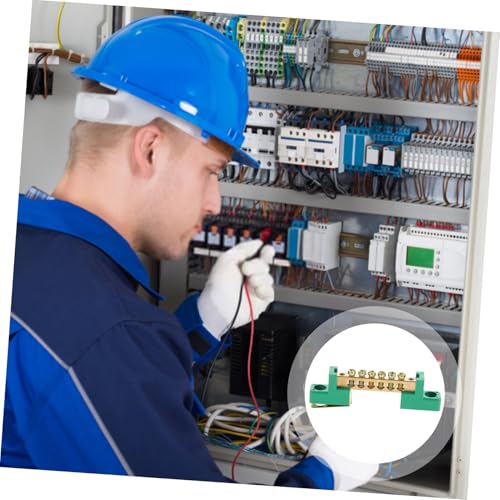 Ipetboom 2 Stück Kupfer Erdungsschiene Verteilerblock Sammelschiene Schwerlast Busbar Anschlussklemmen für Elektroverteilung Verteilerkasten Sichere Erdung von Ipetboom