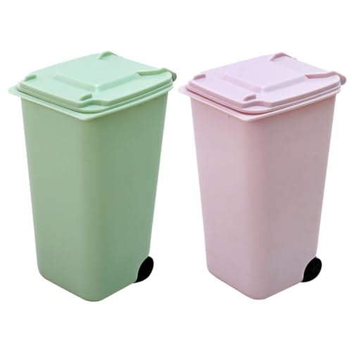 Ipetboom 2 Stück Mini Desktop Mülleimer mit Deckel Kompakter Abfalleimer aus Robustem für Schreibtisch Büro Auto Vielseitiger Papierkorb und Aufbewahrungsbehälter Grün und Rosa Ipetboom 2 Stück Mini Desktop Mülleimer mit Deckel Kompakter Abfalleimer aus Robustem für Schreibtisch Büro Auto Vielseitiger Papierkorb und Aufbewahrungsbehälter Grün und Rosa von Ipetboom