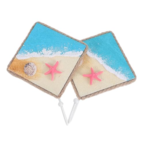 Ipetboom 2 Stück Nautische Wandhaken Handbemalt Mediterraner Stil Quadratisch Gelber Seestern Schlüssel Handtuchhalter Strand Wanddekoration für Bad Flur Balkon Ipetboom 2 Stück Nautische Wandhaken Handbemalt Mediterraner Stil Quadratisch Gelber Seestern Schlüssel Handtuchhalter Strand Wanddekoration für Bad Flur Balkon von Ipetboom
