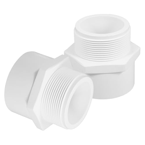 Ipetboom 2 Stück PVC Außen gewinde Adapter PVC Rohr Kupplung mit Außengewinde Schlauchverbinder für Kaltwasserleitungen Gartenbewässerung Langlebig und Druckbeständig von Ipetboom