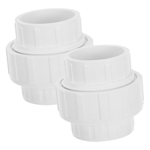 Ipetboom 2 Stück PVC Union Kupplung mit Epdm O Ring Teiliges Weiße Gewindeadapter aus Langlebigem Kunststoff Dicht und Installieren Geeignet für Bewässerung Pools Spa und von Ipetboom