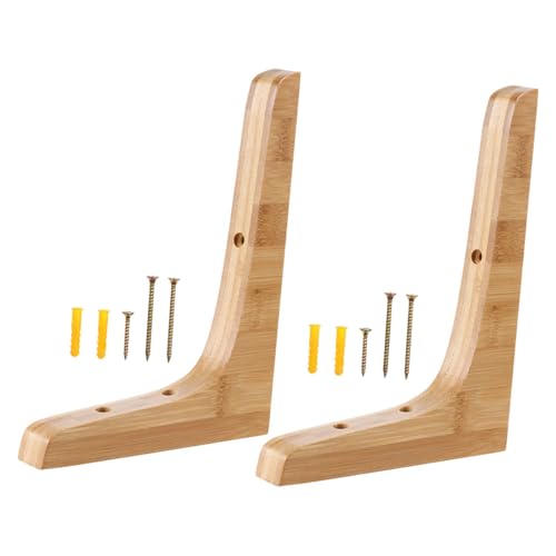 Ipetboom 2 Stück Robuste Dreieck-holzregalhalterung Wandmontage Floating Shelf Halter Langlebige Stabile Regalhalterung aus Vollholz Installieren für Bücher und Dekorationen Geeignet von Ipetboom