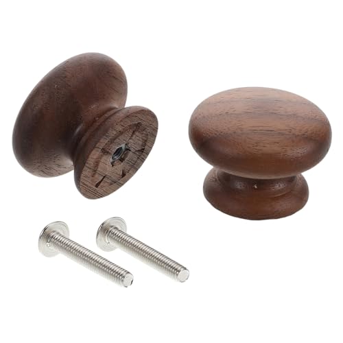 Ipetboom 2 Stück Runde Holzschrankgriffe aus Massivem Walnussholz Einfache Montage Minimalistisches Design für Schränke Kommoden Kleiderschränke Langlebige Möbelknöpfe von Ipetboom