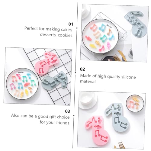 Ipetboom 2 Stück Silikon Kuchenform Notenform DIY Backform für Schokolade Pudding und Eiswürfel Flexible Lebensmittelechte Backform für Kuchen Dekoration und Süßigkeiten Zufällige Farbe von Ipetboom