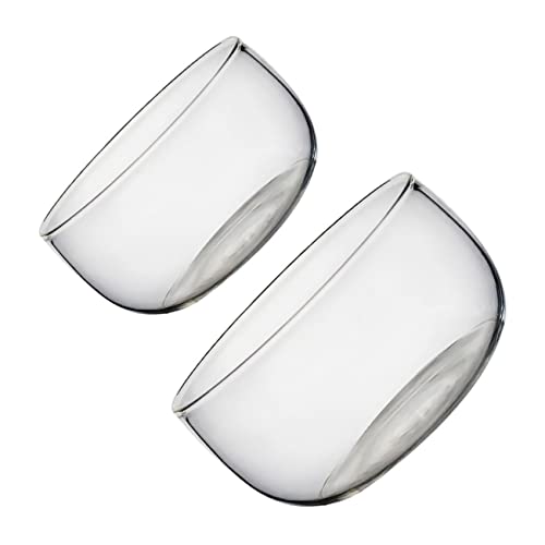 Ipetboom 2 Stück Teiliges Glas Schüssel Transparente Salatschalen aus Klarem Glas Kreative Haushalts Servierschalen für Obst Dessert Snacks Vielseitig und Sicher im Gebrauch von Ipetboom