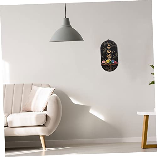 Ipetboom 2 Stück Teiliges Holz Wandregal für und Steine Stabiler Boho Stil Displayständer Schwarzes Vintage Regal zur Wandmontage Dekorativ für Büro Wohnzimmer und Partys von Ipetboom
