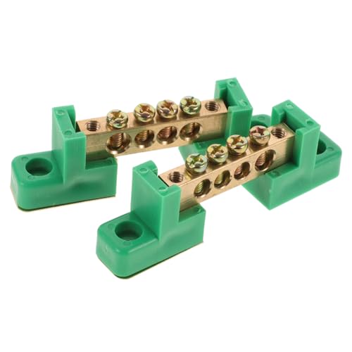 Ipetboom 2 Stück Teiliges Kupfer Erdungsbusbar mit Anschlüssen Stabile Elektrische Erdungsschiene für Verteilerkasten und Schalttafel Langlebig Sichere Kabelverbindung Vielseitig von Ipetboom