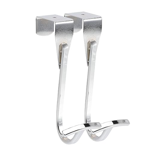 Ipetboom 2 Stück Teiliges Metall Türhaken Verchromt Rostfrei Vielseitig Einhängbar für Garderobe Handtuch Kleidung Praktischer Organizer für Schlafzimmer Bad Küche ohne Bohren Glatte von Ipetboom
