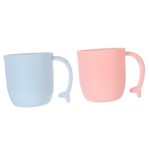 Ipetboom 2 Stück Teiliges Mundwasser Becher aus Sicherem PP Material Niedliche Zahnbürstenhalter für Badezimmer Bruchsicherer Zahnputzbecher in Blau für Kleinkinder und Reisen von Ipetboom