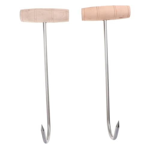 Ipetboom 2 Stück Teiliges T förmige Fleischhaken aus Edelstahl mit Langem Holzgriff Spitzes Fleischaufhängungstool für Metzger und Fleischverarbeitung Rutschfester Griff Langlebig und Ipetboom 2 Stück Teiliges T förmige Fleischhaken aus Edelstahl mit Langem Holzgriff Spitzes Fleischaufhängungstool für Metzger und Fleischverarbeitung Rutschfester Griff Langlebig und von Ipetboom