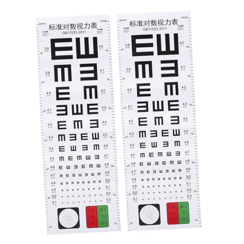 Ipetboom 2 Stück Teiliges Visuelles Sehtest wandchart Wiederverwendbare Augenuntersuchungstafel für Erwachsene Stabile und Reißfeste Sehschärfe testtafel Leicht zu Montieren Klare von Ipetboom