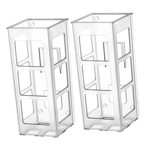 Ipetboom 2 Stück Transparenter Haartrockner Halter Wandmontage HIPS Kunststoff Organizer mit Doppeltem Ablagefach für Lockenstab Makeup Badezimmer Aufbewahrung von Ipetboom