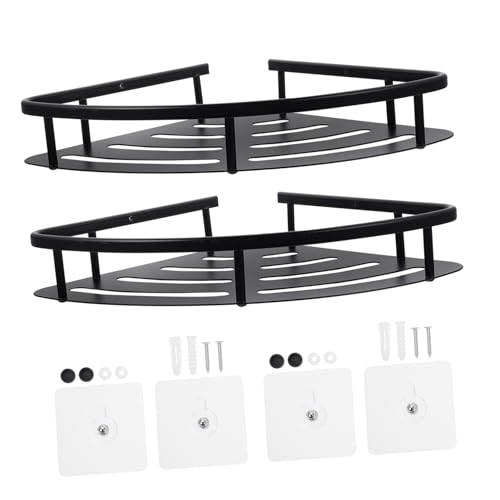 Ipetboom 2 Stück Wandregal Aluminium Badregal ohne Bohren Dreieck Aufbewahrungsregal Selbstklebend für Badezimmer Küche Schlafzimmer mit Hoher Tragfähigkeit und Großem Stauraum von Ipetboom