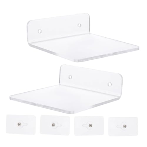 Ipetboom 2 Stück Wandregal Transparente Schwebende Ablage aus Bohrfreie Montage und Robust für Bad Küche Wohnzimmer Schlafzimmer und Ipetboom 2 Stück Wandregal Transparente Schwebende Ablage aus Bohrfreie Montage und Robust für Bad Küche Wohnzimmer Schlafzimmer und von Ipetboom