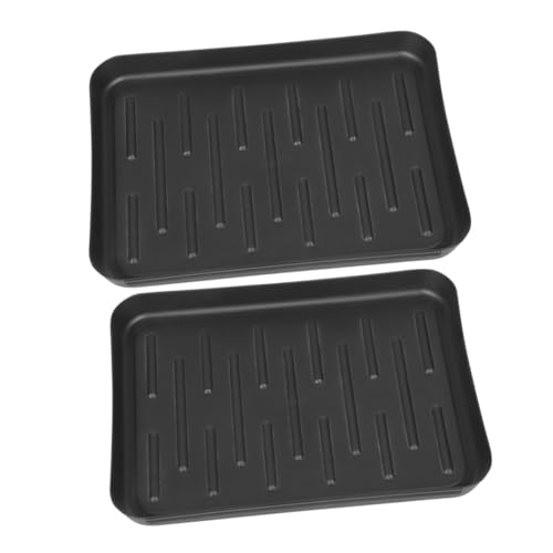 Ipetboom 2 Stück Wasserdichtes Kunststoff Schuhtablett mit Rutschfester Unterseite Vielseitig als Pflanzenunterlage Haustierfuttermatte und Schuhablage für Eingangsbereich Schützend und von Ipetboom