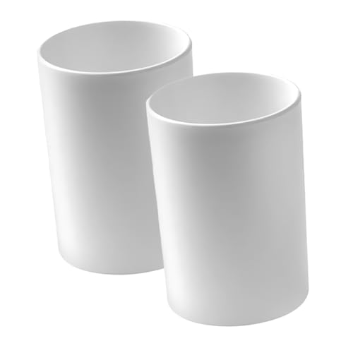 Ipetboom 2 Stück Zahnputzbecher mit Kippschutz Weiß Multifunktionale Zahnbürstenhalter und Trinkbecher für Badezimmer Leicht Kompakt für Reisen und Alltag rutschfest ohne Bohren von Ipetboom