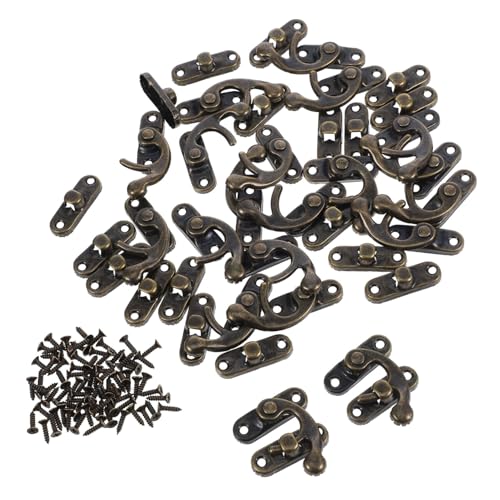Ipetboom 20 Stück Teiliges Bronze Mini Swing Arm Verschluss Rechteckiger Hakenverschluss aus Robustem Eisen Antiker Stil für Schmuckkästchen Holzkisten Geschenkboxen und Reisekoffer von Ipetboom