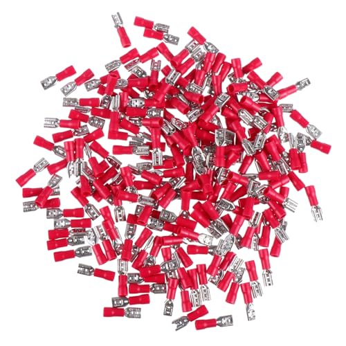 Ipetboom 200 Stück Vorisolierte Weibliche Flachstecker Schnellverbinder Vinyl Isolierte Spade Wire Connector Kabelschuhe für Elektrische Geräte Einfache Sichere Kabelverbindung von Ipetboom