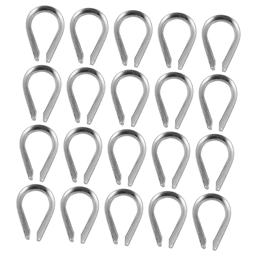Ipetboom 20Stücke Drahtseil Kauschen Heavy Duty Fingerhut für Kabel Rigging Rostfrei Hohe Tragfähigkeit Langlebig und Verschleißfest für Drahtseile von Ipetboom