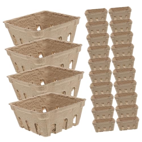 Ipetboom 24 Stück Teiliges Obst Verpackungsset aus Zellstofffaser Belüftete Beerenkörbe für Frische Erdbeeren und Blaubeeren Leicht Stapelbar Vielseitig für Küche und Ipetboom 24 Stück Teiliges Obst Verpackungsset aus Zellstofffaser Belüftete Beerenkörbe für Frische Erdbeeren und Blaubeeren Leicht Stapelbar Vielseitig für Küche und von Ipetboom