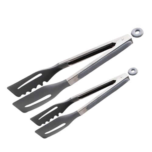Ipetboom 2Stücke Grillzange aus mit Silikongriffen Küchenzange für Bbq Camping und Steak Hitzebeständig Rutschfest Farbig Verpackt von Ipetboom
