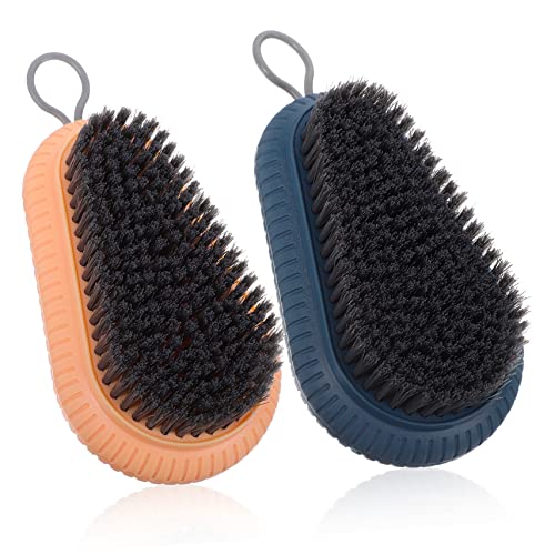 Ipetboom 2er-Pack Wäschebürste Scheuerbürste Zum Reinigen Von Schuhen Und Kleidung Weiche Borsten Und Ergonomischer Griff von Ipetboom