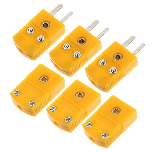 Ipetboom 3 Sätze K Thermoelement Stecker Adapter Teilig Langlebige Thermoelement Kupplung mit Metallkontakt Isoliert zum Ersetzen und Reparieren von Thermoelementverbindungen von Ipetboom