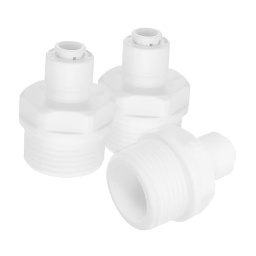 Ipetboom 3 Stück Teiliges Rohradapter Selbstsichernder Gerader Schlauchverbinder für Wasserfilter Kompatibel mit Ro anlagen Weiße Schnellkupplung für Hauswasserleitungen und von Ipetboom
