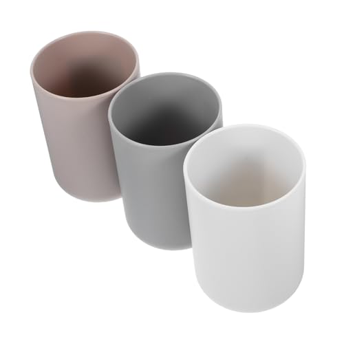 Ipetboom 3 Stück Teiliges Zahnbürstenbecher Wiederverwendbare Mundspülbecher Praktische Trinkbecher für Bad und Küche Reinweiß Kaffee von Ipetboom