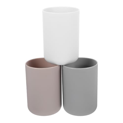 Ipetboom 3 Stück Zahnputzbecher Wiederverwendbare Bruchsichere Mundspültassen für Badezimmer für Familie und Reisen Reinem Sanftem und Elegantem von Ipetboom