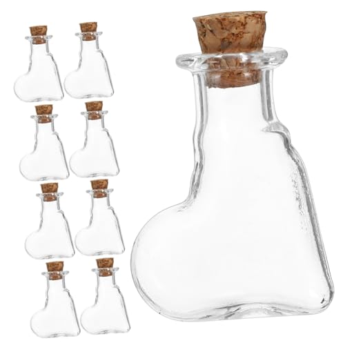 Ipetboom 30 Stück Wunschflasche Halloween-Flaschen Glas-Driftflaschen Winzige Gläser Apothekerflaschen Mini-Glasflaschen Glasdose Verkorkte Wunschflasche Holz-Medizinflasche von Ipetboom