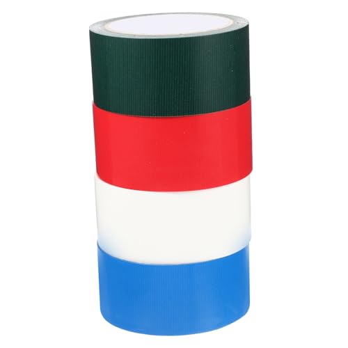 Ipetboom 4 Rollen Kraftvolles Gewebeband Wasserdichtes Klebeband Rot Grün Hellblau und Weiß für Handwerk Teppich und Abdichtung Selbstklebend Einfach Abzureißen Hinterlässt Rückstände von Ipetboom