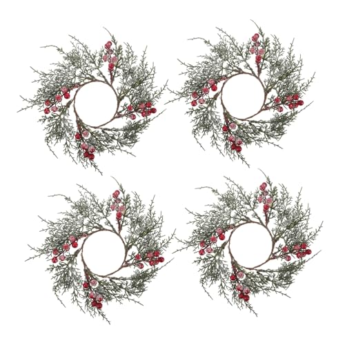 Ipetboom 4stücke Kerzenringe Für Stumpenkerzen Als Kränze Weihnachtskerzenhalter Kleine Kränze Für Kerzen Kerzenständer Für Tischkranzringe Tischdekoration Für Feiertage von Ipetboom