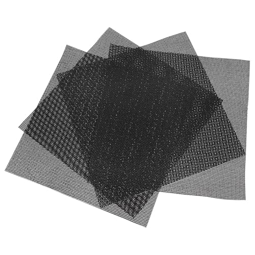 Ipetboom 4 Stück Heißluftfritteuse für schützend Friteuse wiederverwendbar tropfen Backofen Silikonmatte Air Fryer Inner Liner Luftfritteusen-Pads Airfryer Silikoneinsatz Glasfaser Schwarz von Ipetboom