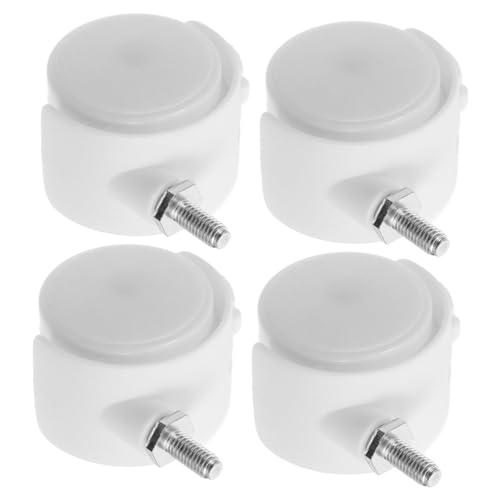 Ipetboom 4 Stück Möbelrollen mit Bremse Drehbar Ersatzrollen für Bürostuhl Gaming Stuhl Trolley Schwerlast Kunststoff Weiß von Ipetboom