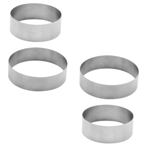 Ipetboom 4 Stück Teiliges Edelstahl Mousse Backform Dickwandig Hitzebeständig Sichere Glatte Kanten für Kuchen Käsekuchen Kekse und Desserts von Ipetboom