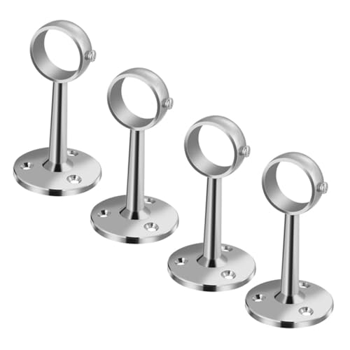 Ipetboom 4 Stück Teiliges Metall Gardinenstangenhalter aus Verzinkter Legierung Stabiler Wandhalter für Gardinenstangen Einfach zu Montieren Modernes Design für Vorhänge und Duschvorhänge von Ipetboom