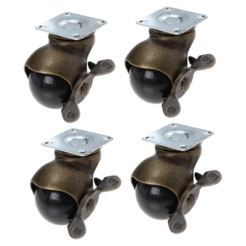 Ipetboom 4 Stück Teiliges Möbelrollen mit Bremse Drehbare Möbelgleiter aus Robustem Material Geräuscharm und Verschleißfest Geeignet für Schränke und Möbelbeine Einfach zu Montieren von Ipetboom