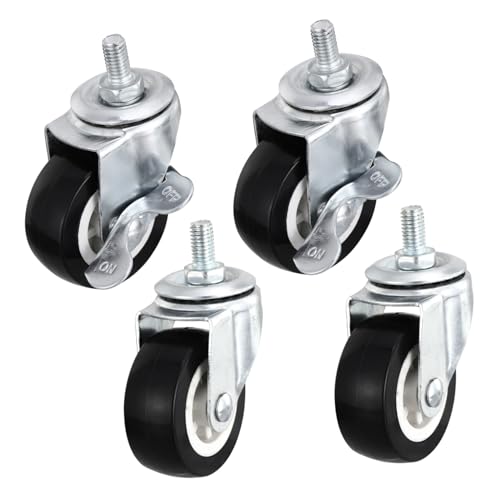 Ipetboom 4 Stück Teiliges Schwerlast gewindefußrollen Drehbar mit Bremsrollen Leise Möbelrollen für Palettenmöbel und Möbelfüße Robuste Lenkrollen für Innenräume von Ipetboom