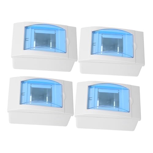 Ipetboom 4 Stück Teiliges Sicherungskasten Transparentem Deckel Stromkreise Verteilerbox für Innenverdrahtung Robustes Kunststoffgehäuse Einfache Montage für Haushalt Büro Werkstatt von Ipetboom