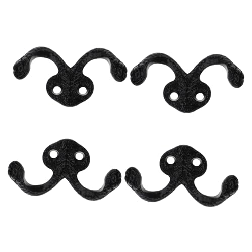 Ipetboom 4 Stück Teiliges Wandhaken aus Robustem Zinklegierung Retro Schwarzer Garderoben und Türhaken Vielseitig als Handtuch Mantel oder Schlüsselhalter Platzsparend und Langlebig für von Ipetboom