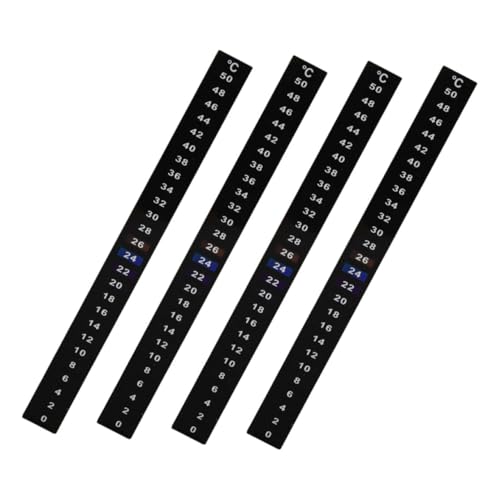Ipetboom 4 Stück Thermometer Aufkleber für Aquarien Selbstklebende Temperaturstreifen für Fischbecken Präzise Wassertemperaturkontrolle für Terrarien und Heimbrauerei von Ipetboom