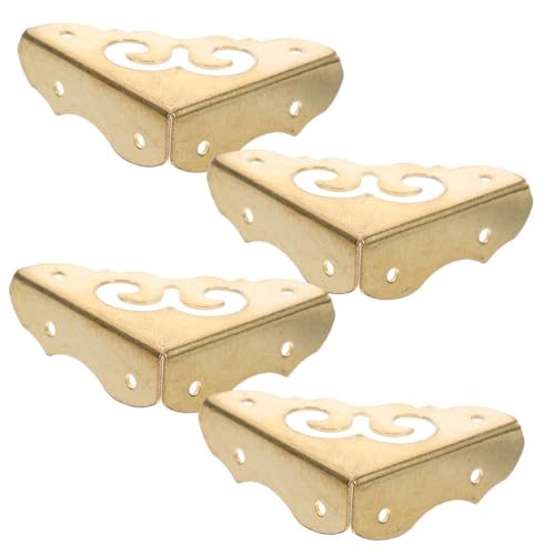 Ipetboom 4 Stück Vintage Kupfer Eckschutz Robuste Metall Eckschützer für Holzboxen Schmuckkästen und Möbel Dekorative Kantenschutz Ornamente für Verbesserte Haltbarkeit und Kratzschutz von Ipetboom