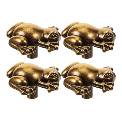 Ipetboom 4 Stück Vintage Metall Frosch Schrankknöpfe Robuste Zinklegierung Möbelgriffe für Kommode Schublade Kleiderschrank Stilvolle Dekoration für Zuhause von Ipetboom