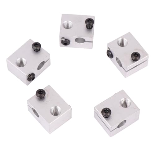 Ipetboom 5 Stück Teiliges Aluminium Heizblock Drucker Hotend Kompatibel Head Extruder Leichte Langlebige Heizungskomponenten mit Gewinde für Heizelement und Thermoelement von Ipetboom