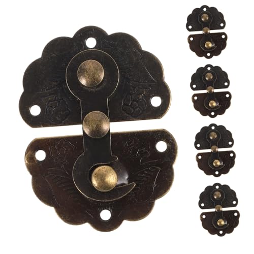 Ipetboom 5 Stück Teiliges Antike Hasp Verschlüsse mit Floralem Muster Kleine Vintage Hasp Bügel für Schmuckkästen und Holzboxen Kompakt Tragbar Dekorativ und Sicher Ipetboom 5 Stück Teiliges Antike Hasp Verschlüsse mit Floralem Muster Kleine Vintage Hasp Bügel für Schmuckkästen und Holzboxen Kompakt Tragbar Dekorativ und Sicher von Ipetboom