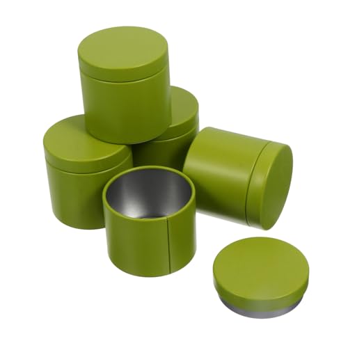 Ipetboom 5 Stück Teiliges Runde Blechdosen Kleine Vorratsbehälter Vielseitiger Aufbewahrung für Tee DIY Kerzen Schmuck und Snacks Kompakt und Praktisch für Haushalt und Basteln von Ipetboom